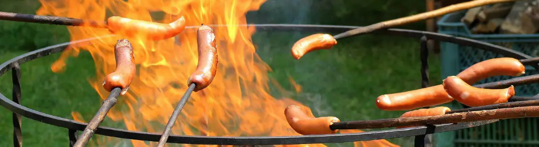 Cooking Sausages over Fire