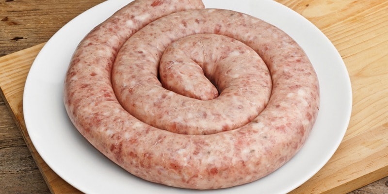 A coil of Cumberland sausage