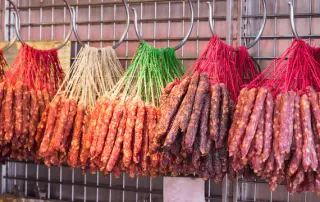 Chinese sausage on display