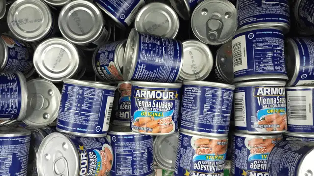 cans of Vienna sausage on display